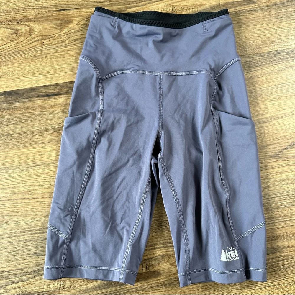 REI Co-op‎ Shorts Womens XS Blue Swiftland 9" Biker Running Athletic Pockets Gym